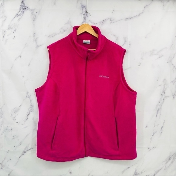 C013 Columbia Fleece Vest Magenta - Picture 1 of 3